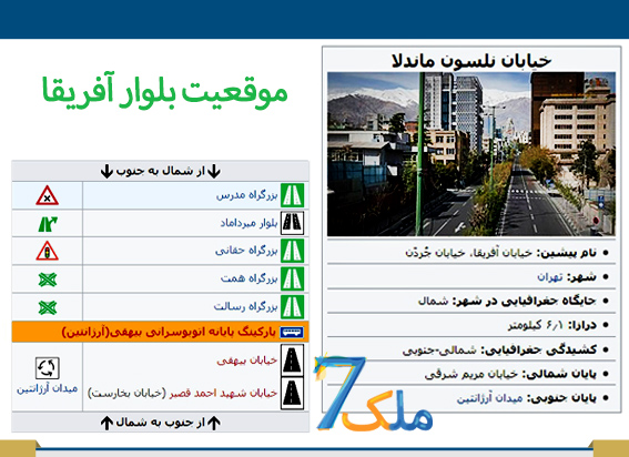 موقعیت و نقشه جردن در تهران- بلوار آفریقا - 